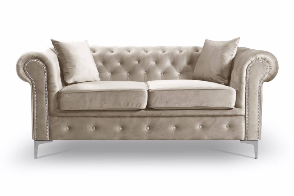 Enchanted Beige Plush 2 Seater Sofa